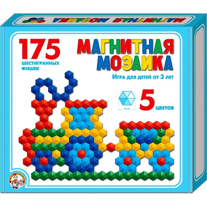 Игра Мозаика пластиковая шестигранная 175эл (ДК) арт 00959