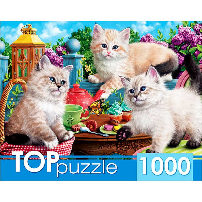 Пазл 1000 элементов TOPpuzzle Котята и чаепитие (РК) арт.ХТП1000-2157