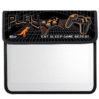 Папка школьная для тетрадей А5 на липучке (Оникс) Джойстики оранжевые арт ПТ-45