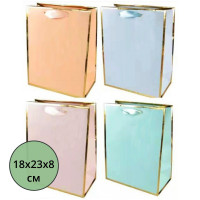 Пакет бумажный с ручкой "deVENTE.Golden border" вертикальный 18*23*8см арт.9041225