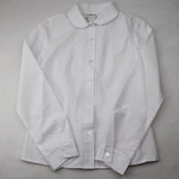 Блузка для девочки (Ажур) длинный рукав цвет белый арт.01/4-д размер 32/134-36/146