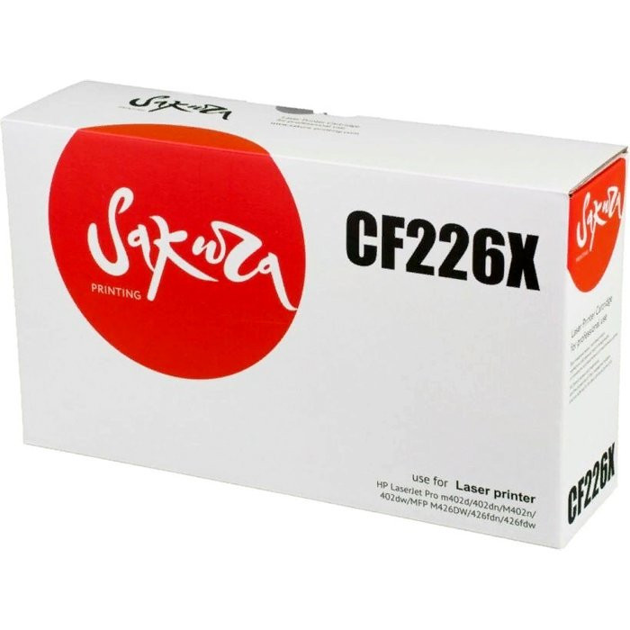 Картридж SAKURA CF226X для HP LaserJet Pro 402d/402dn/M402n/402dw/MFP426/426fdn/426fdw, черный 9000к