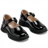 Туфли для девочки (ШАГОВИТА) черные верх-натуральная кожа лак подкладка-натуральная кожа размерный ряд 33-37 арт.23КФ 63004