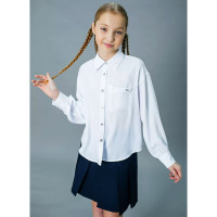 Блузка для девочки (Делорас) длинный рукав цвет белый арт.C64151