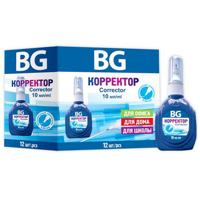 Корректирующая ручка 10мл BG металлический наконечник арт.4613 (Ст.12/576