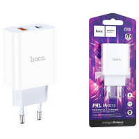 Зарядное устройство сетевое USB + USB-C HOCO C97A PD20W+ QC3.0, белый