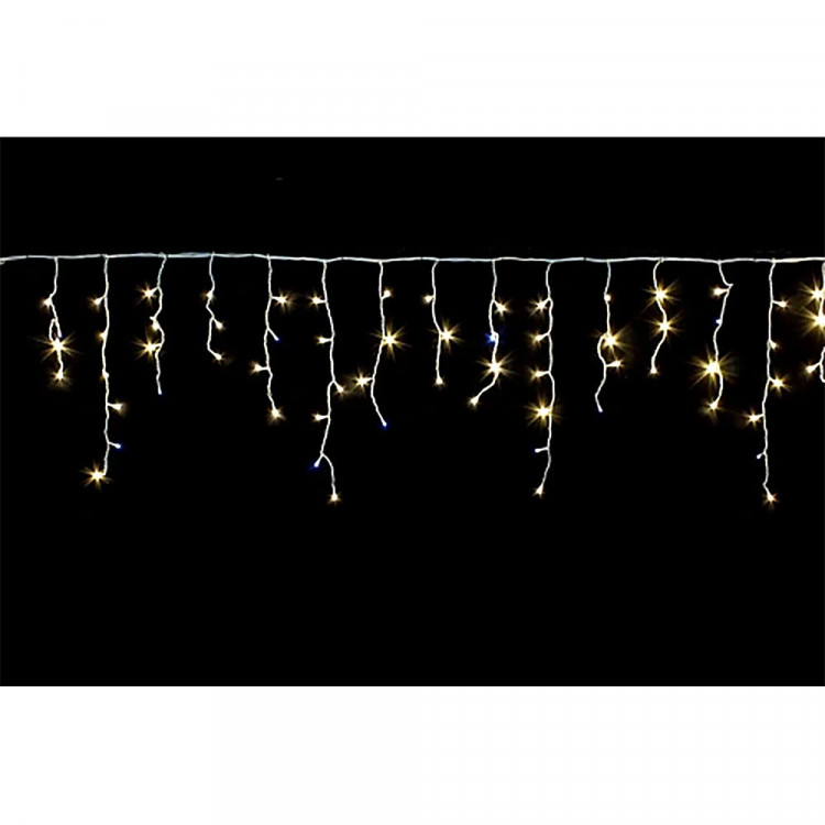 Гирлянда эл.д/улицы подвесная Бахрома 5*0,4/0,6м 196LED (св.провод) цв.белый 1реж. IP54 арт.725-504