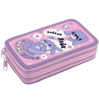 Пенал 2 отделения (Hatber) Зайчонок 190х110мм глянцевая ламинация с таблицей умножения арт.NPn_47080