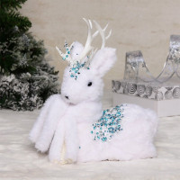 Игрушка декор. "Олень" 26см цв.белый арт.183-0558