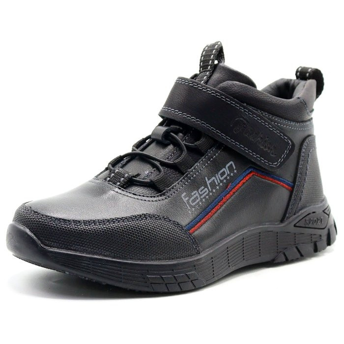 Ботинки для мальчика (Mz.Zoro) черные верх-искусственная кожа подкладка - байка артикул lx-B980-2