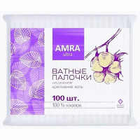 Ватные палочки Amra  100штук в пакете