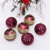 Набор шаров 06шт 08см "Сказочный блеск" рубин арт.201-2093