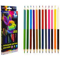 Карандаши цветные (deVENTE) Triolino Ultra двухсторонние12 штук-24 цвета 4М 3мм трёхгранные арт.5024410