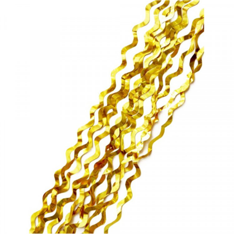 Дождь новогодний ПЭТ 09*100см "Волна" цв.золото арт.95919