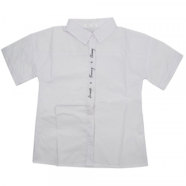 Блузка для девочки (Sasha style) короткий рукав цвет белый арт.ST07A/001 размерный ряд 36/140-44/164