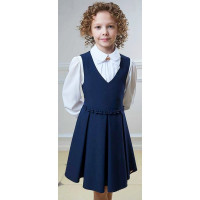 Сарафан для девочки (ГЕРМИОНА) ткань 07 арт.5218-07 размер 30/122-34/140 цвет синий