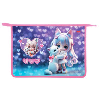 Папка школьная для тетрадей А4 на молнии 1отделение (Hatber) Мой котик арт.AMc_03037