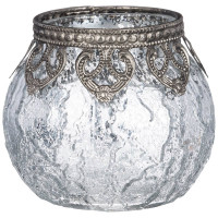 Подсвечник металл/стекло 7,5см "Измир" арт.132-134