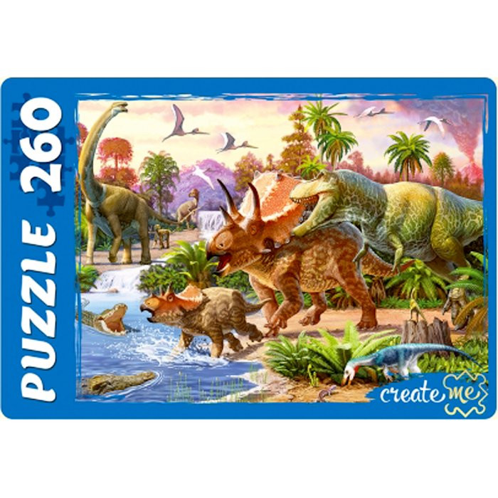 Пазл 260 элементов Динозавры у водоема (РК) арт ПУ260-0481
