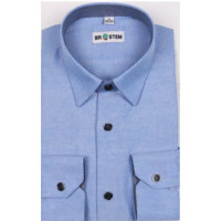 Сорочка детская приталенная длинный рукав размерный ряд 29/116-122-36/158-164  цвет синий Brostem арт.ZHX006-3d на кнопках