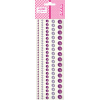 Наклейки-стразы акриловые deVENTE Жемчужины круглые аметистовые 5 размеров арт.8002554