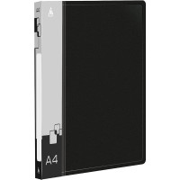 Папка с прижимом А4 16мм пластик 0,7мм черная, с карманом (Бюрократ) арт.PZ07CBLCK (Ст.30)