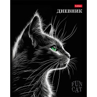 Дневник школьный твердая обложка (Hatber) Fun cat ламинация Soft-touch 3D лак арт.40ДТ5лолВ_33687