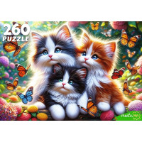 Пазл 260 элементов Котята и бабочки (РК) арт.Х260-4549
