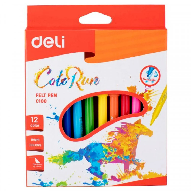 Фломастеры (Deli) ColoRun 24 цвета картонная коробка арт.EC10000