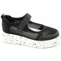 Туфли для девочки (Indigo Kids) черные верх-текстиль подкладка-натуральная кожа артикул 32-0245A