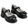 Туфли для девочки (ШАГОВИТА) черные верх-натуральная кожа подкладка-натуральная кожа размерный ряд 32-34 арт.23КФ 63007