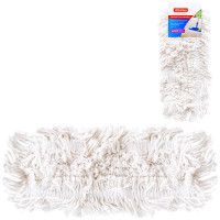 юНасадка д/швабры 42*12см, хлопок (ворс 4-5,5см), белая, карманы\уши