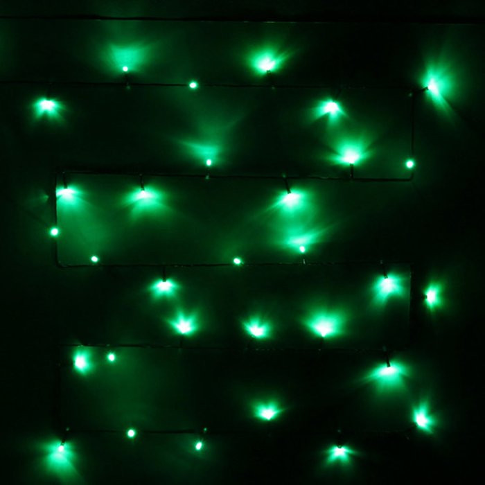 Гирлянда электрическая для дома точечная 5,5м 50LED цвет зеленый (зеленый провод) арт.127-011