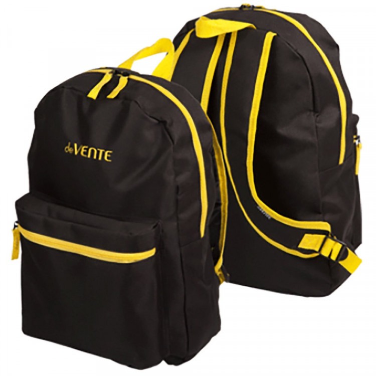 Рюкзак для девочки (deVENTE) Black черный с желтым 40x29x17 см арт.7032381