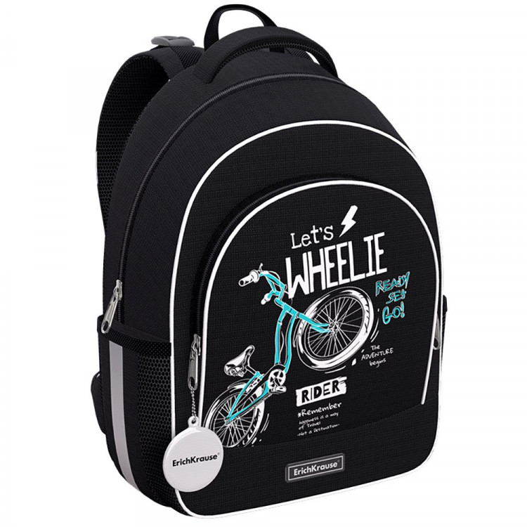 Рюкзак для мальчиков школьный (ErichKrause) ErgoLine Bicycle Rider черный 28x39x14 см арт.57024