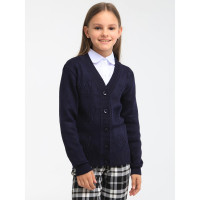 Кардиган для девочки (СИНЯЯ МОДА) арт.VEGA8305B-B62 размер 34/134-42/158 цвет темно-синий