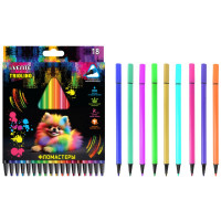 Фломастеры (deVENTE) Trio 18 цветов трехгранные пластиковый блистер арт.5082918