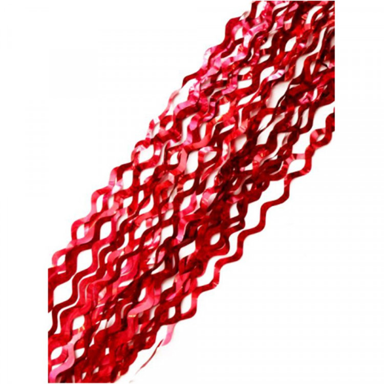 Дождь новогодний ПЭТ 09*100см "Волна" цв.красный арт.95920