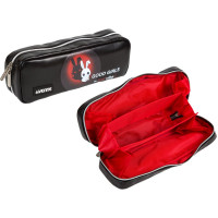 Пенал-косметичка 3 отделения кожзам (deVente) Зайка 210x90x50мм темно-серый арт.7020530