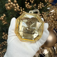 Украшение декор.подвеска пластик "DIAMOND_Elegant" 10см цв.золото арт.196-0844