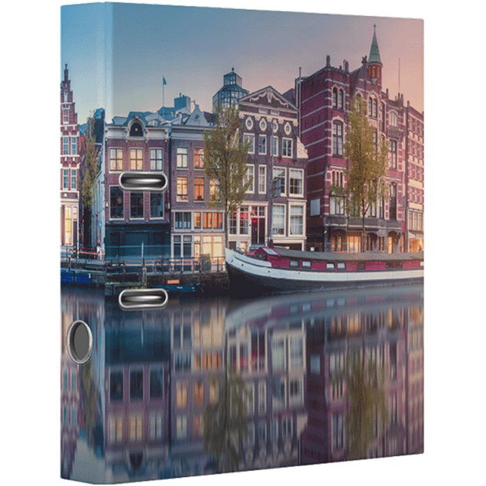 Папка-регистратор 75мм ламинир.картон Амстердам deVENTE собранная арт.3090139