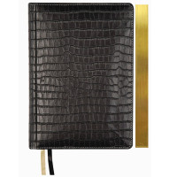 Ежедневник А6 недат. к/з deVENTE "Wild" черный, крем.бумага, золот.срез, 136л арт.2035422