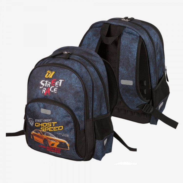 Рюкзак для мальчиков школьный (Attomex) Basic  Street Race 38x27x17см арт.7033207