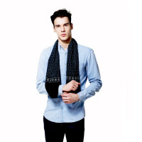 Палантин мужской "Лукас" цв.чёрный,синий арт.3004564