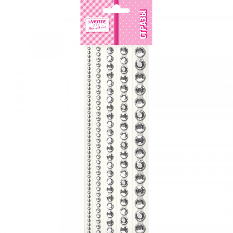 Наклейки-стразы акриловые deVENTE Ювелирное вдохновение (Jewelry Inspiration) серебристые 5 размеров арт.8002559