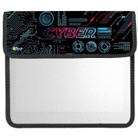 Папка школьная для тетрадей А5 на липучке 2 отделения (ОНИКС) Кибер неон арт ПТ-95