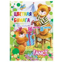 Цветная бумага А4 16 листов 8 цветов немелованная односторонняя  Папка (Раша)