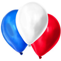 Шар воздушный 50шт/наб. 30см "Белый, синий, красный" микс  арт.6979309