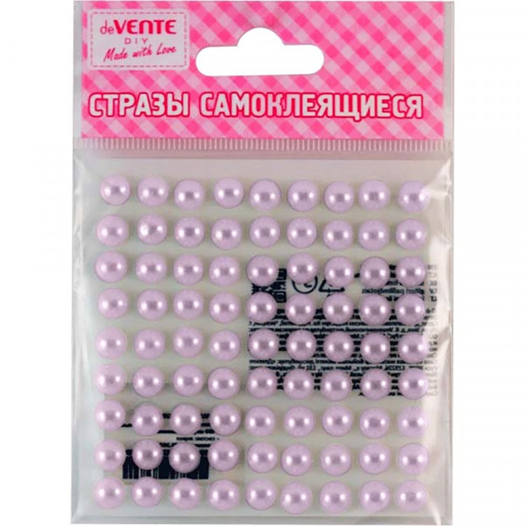Наклейки-стразы акриловые (deVENTE) Жемчуг сиреневые 80 штук арт.8002205