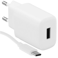 Зарядное устройство сетевое USB + кабель Lightning HOCO C134A 2400mAh, белый